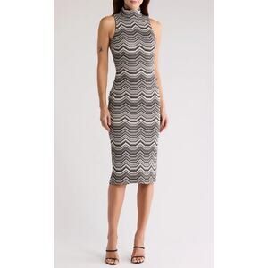 $485 Ramy Brook Peggy Mock Neck Sleeveless Tube Dress Sz XS